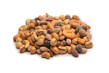  A group of almonds, pistachios, walnuts, macadamia, cashews.