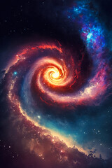 Galaxy in space textured background.  Generative AI