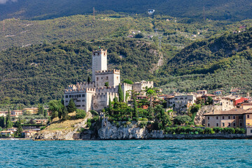 Scaliger Castle, a medieval castle in the Malcesine, on the shores of Lake Garda