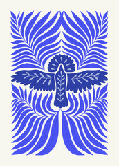 Fototapeta premium Abstract art posters template. Modern trendy Matisse minimal style. Pink, blue, yellow colors. Hand drawn design for wallpaper, wall decor, print, postcard, cover, template, banner. 