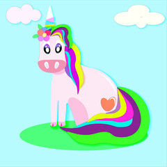 unicorn, heart, children's, holiday, heart