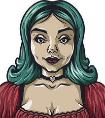 Girl with two pints of fresh beer logo emblem bar menu