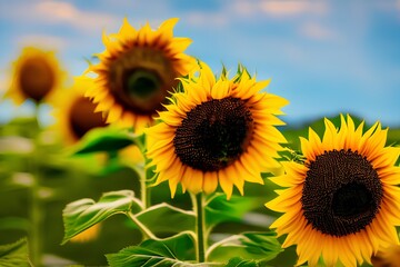 Sunflower on a natural blurred background - generative ai