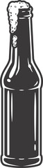 Beer bottle with foam and cap