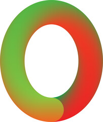 Red Orange Yellow Green Gradients Alphabet Letter O