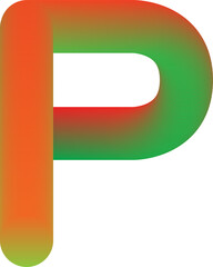 Red Orange Yellow Green Gradients Alphabet Letter P