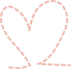 Pastel Gradients Abstract Heart Curve Dashed Lines Strokes