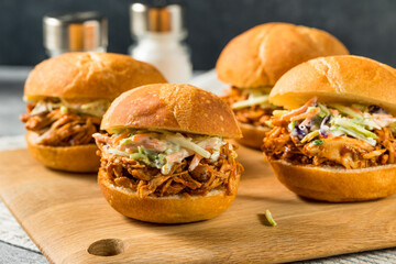 Homemade Barbecue Pulled Chicken Sliders