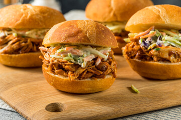 Homemade Barbecue Pulled Chicken Sliders