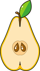 Pear sticker isolated on a white background, vector illustration.