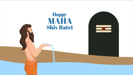 Happy Maha Shiv Ratri vector illustration