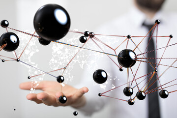 Obraz na płótnie Canvas Structure of world economy, communication network global - connection