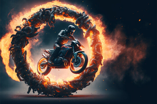 Motorbike On Fire Wallpaper