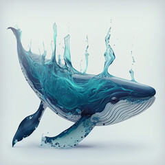 a whale made of water