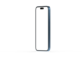 3d smartphone with blank screen isolated