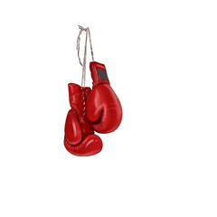 red boxing gloves isolated