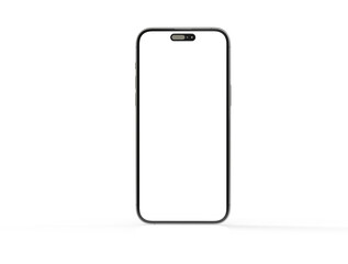 3d smartphone with blank screen isolated