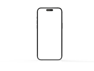 3d smartphone with blank screen isolated