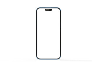 3d smartphone with blank screen isolated