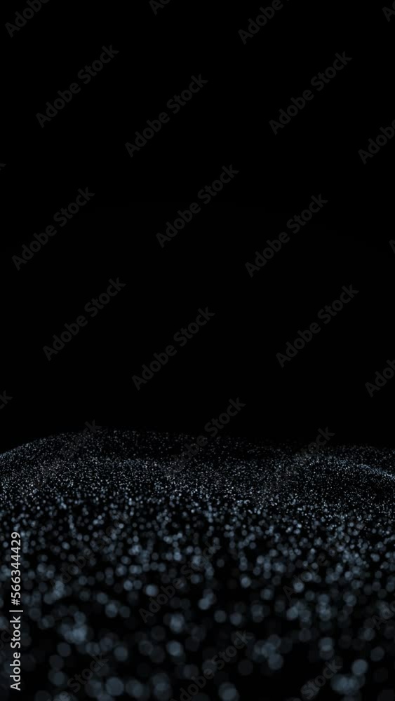Canvas Prints digital dotted waves endless flying towards the camera, looped copy space animation. vertical backgr