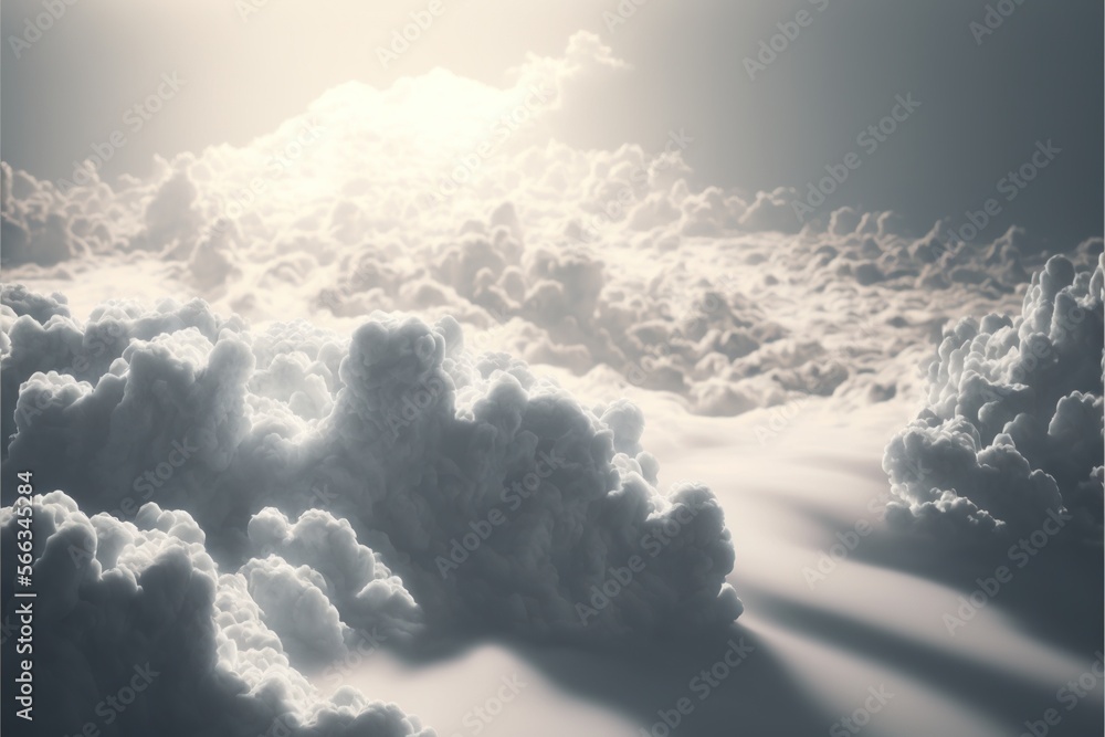 Poster a very large amount of clouds in the sky with the sun shining through the clouds and the sun shining