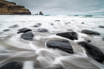 Waves over rocks, Scotland Beach