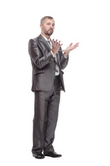 businessman in handcuffs. isolated on a white background.