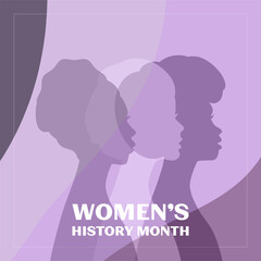 Fototapeta na wymiar Women's History Month - card, poster, template, background. EPS-10 