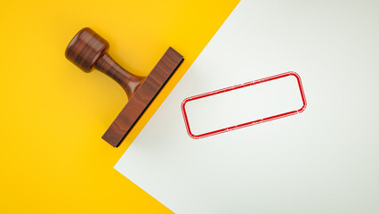 3d render of a stamp with a sign