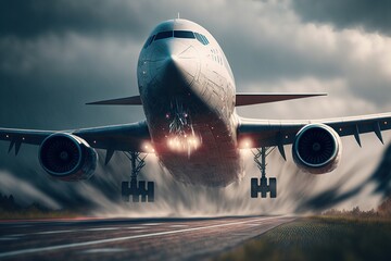 Fototapeta premium Plane is taking off. Generative AI.