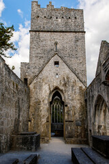 Muckross Abbey and Cemetery in Killarney National Park, Ireland, Ring of Kerry.