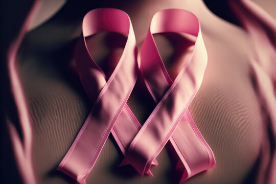 Pink ribbons for international cancer day generative ai