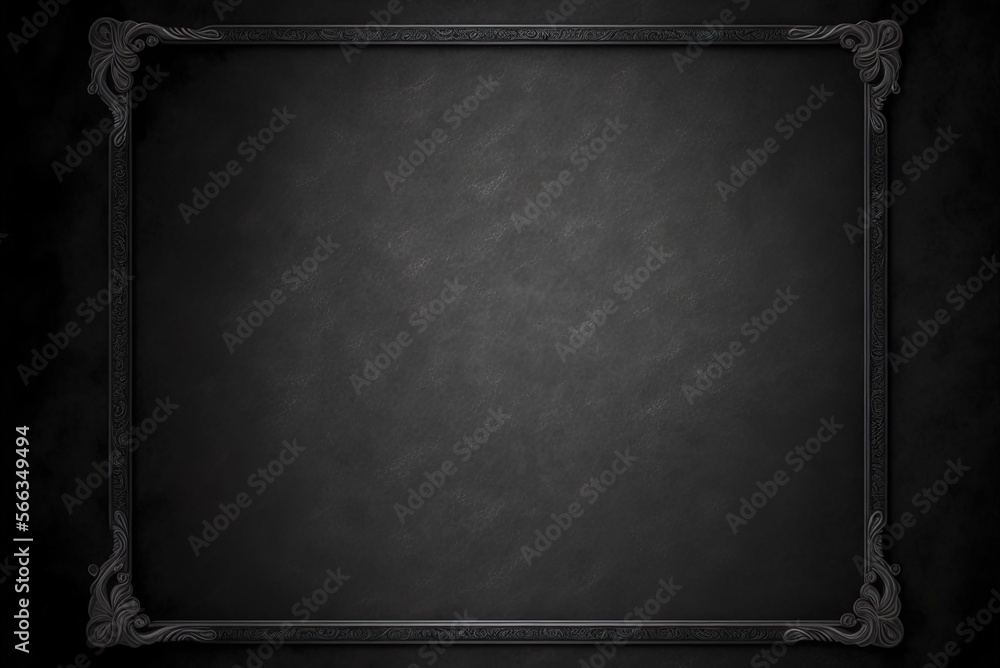 Poster classy vintage design in black and gray with a textured blackboard backdrop. generative ai