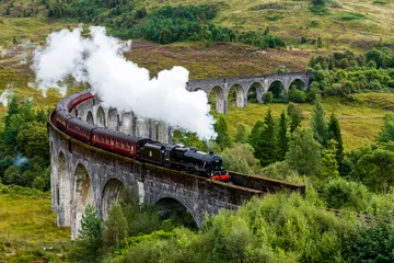 Papier Peint photo Viaduc de Glenfinnan Harry Potter steam train