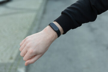 Smartwatch on a wrist wearable technology