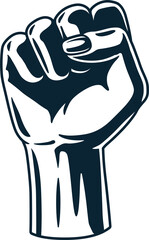 Woman wrist fist pump. Female hand with victory knuckle and freedom protest gesture or martial arts.