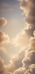 Tall warm sunrise cloud background (Generative AI)
