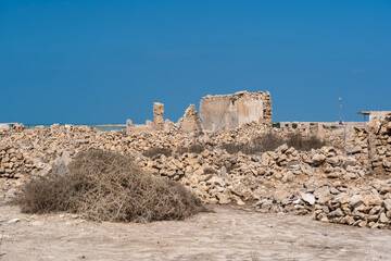 An abandoned fishing village located in Al Jumail, Ruwais north of Doha, Qatar.