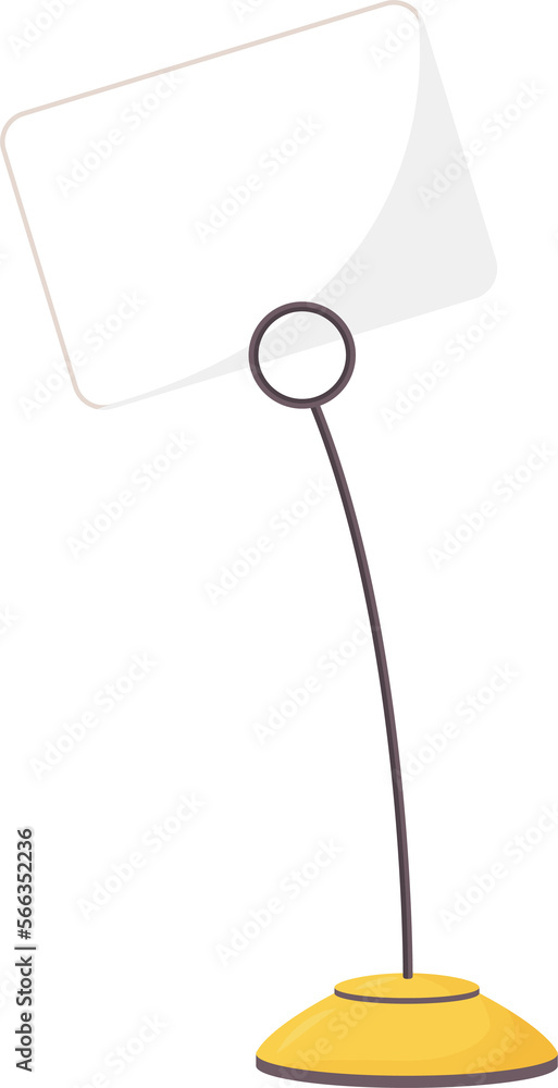 Poster photo holder semi flat color raster element. full sized object on white. clip image. stand for notes
