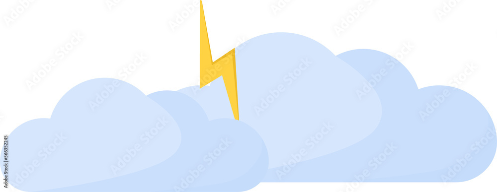 Poster thunderstorm semi flat color raster element. full sized object on white. weather condition. heavy ra