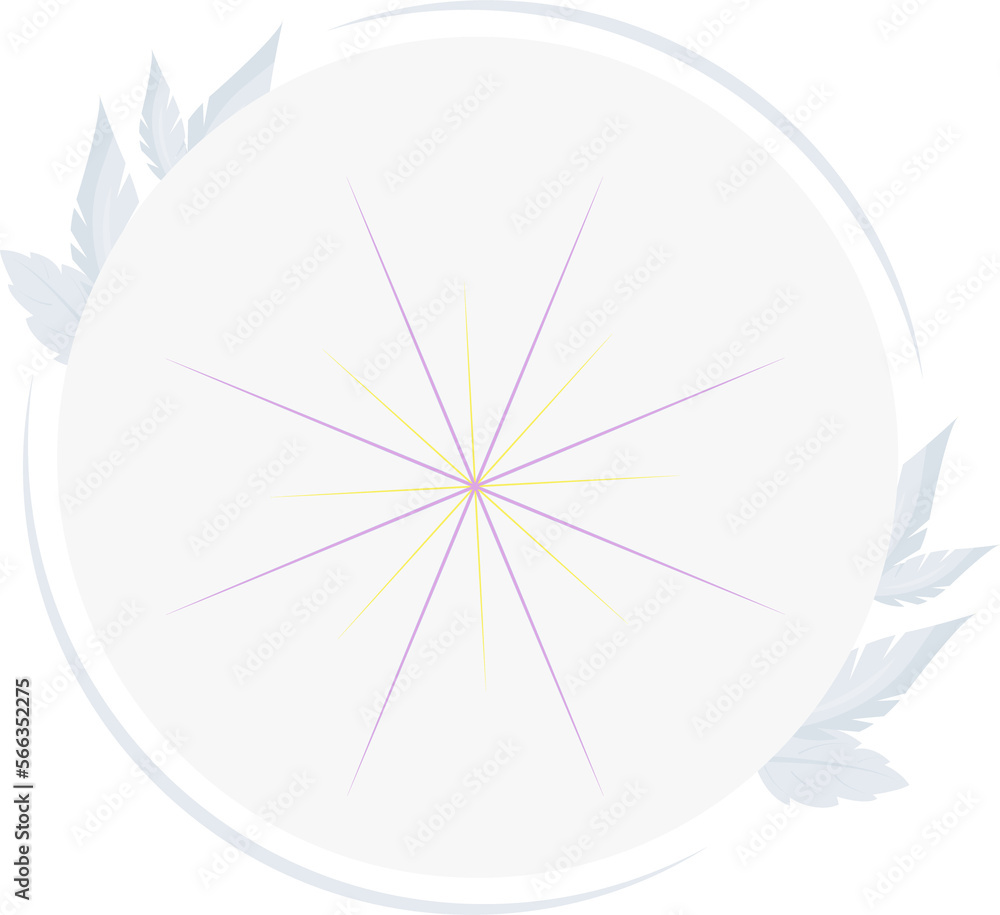 Aufkleber decorative circle with leaves semi flat color raster element. full sized object on white. ornamental