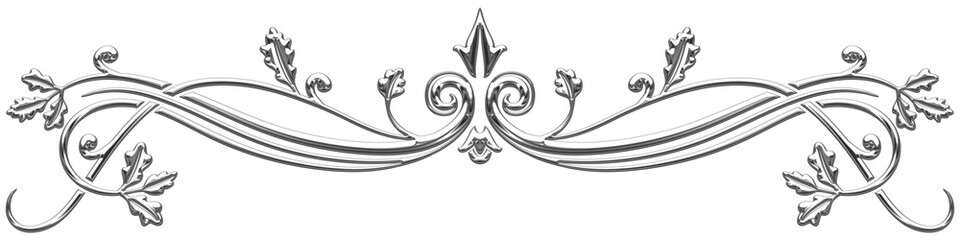Art Deco silver border with oak leaves. Art Deco style vector illustration with silhouettes of oak leaves creating a border