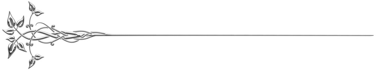 Art Deco silver ornament with intertwined leaves and branches. Art Deco style vector illustration with silhouettes of leaves creating a border