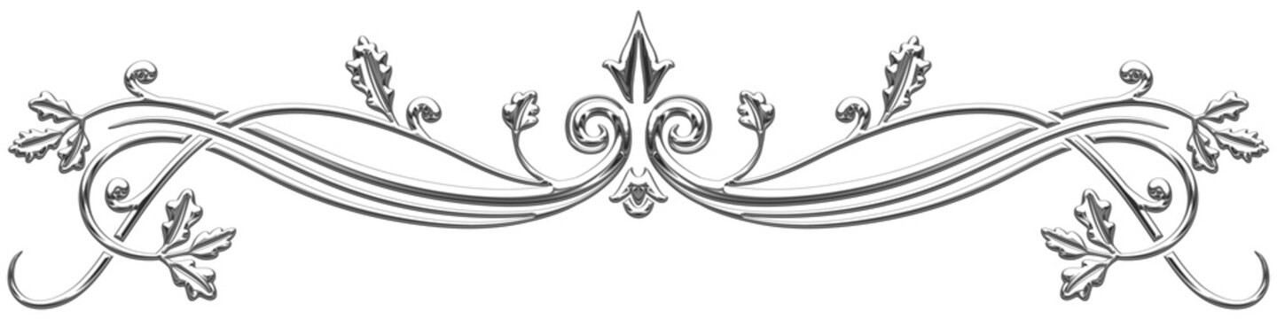 Art Deco silver border with oak leaves. Art Deco style vector illustration with silhouettes of oak leaves creating a border