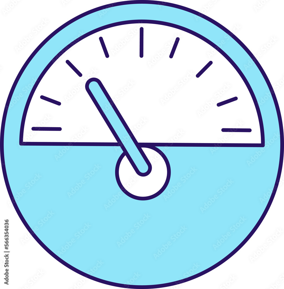Poster speedometer semi flat color raster element. full sized object on white. odometer. distance indicator