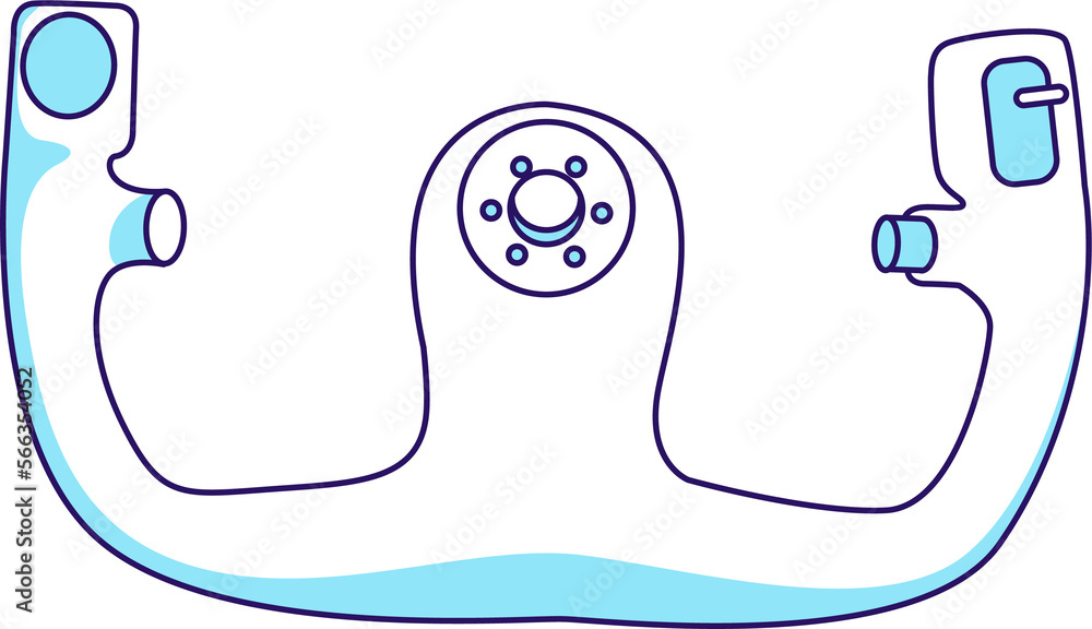 Poster yoke semi flat color raster element. full sized object on white. plane attitude. control column. ste