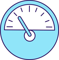 Speedometer semi flat color raster element. Full sized object on white. Odometer. Distance indicator. Speed measurement simple cartoon style illustration for web graphic design and animation