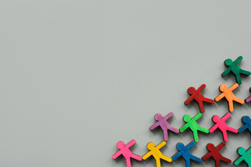 Colorful figurines as concept of diversity and free space.