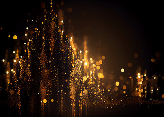 Fototapeta na wymiar glitter lights grunge background, gold glitter defocused abstract