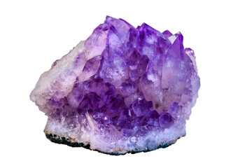 Isolated purple amethyst crystal stone - obrazy, fototapety, plakaty